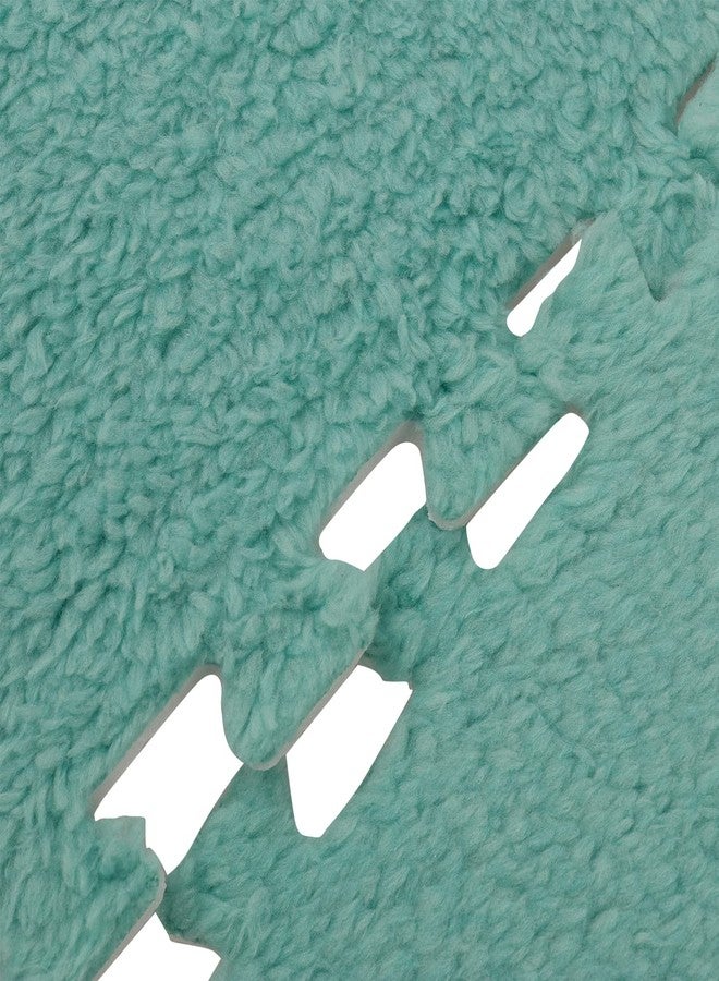 HOZEON 12Piece 12 x 12 Inch Interlocking Carpet Fluffy Tiles, Square Foam Floor Mat Tiles EVA Plush Foam Mats Shaggy Playmat for Parlor, Bedroom, Game Room, Blue - Image 3